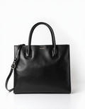 Structured Leather Tote Black