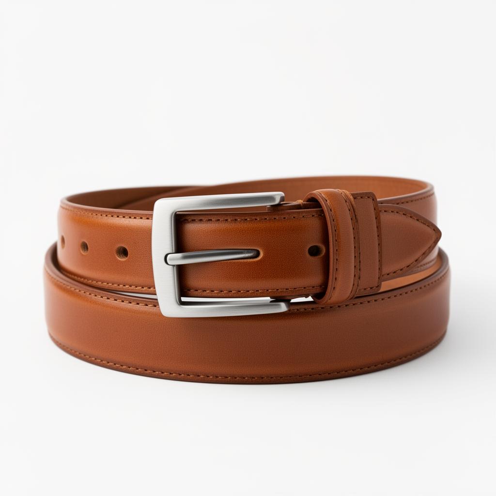 Premium Leather Belt - Cognac Brown