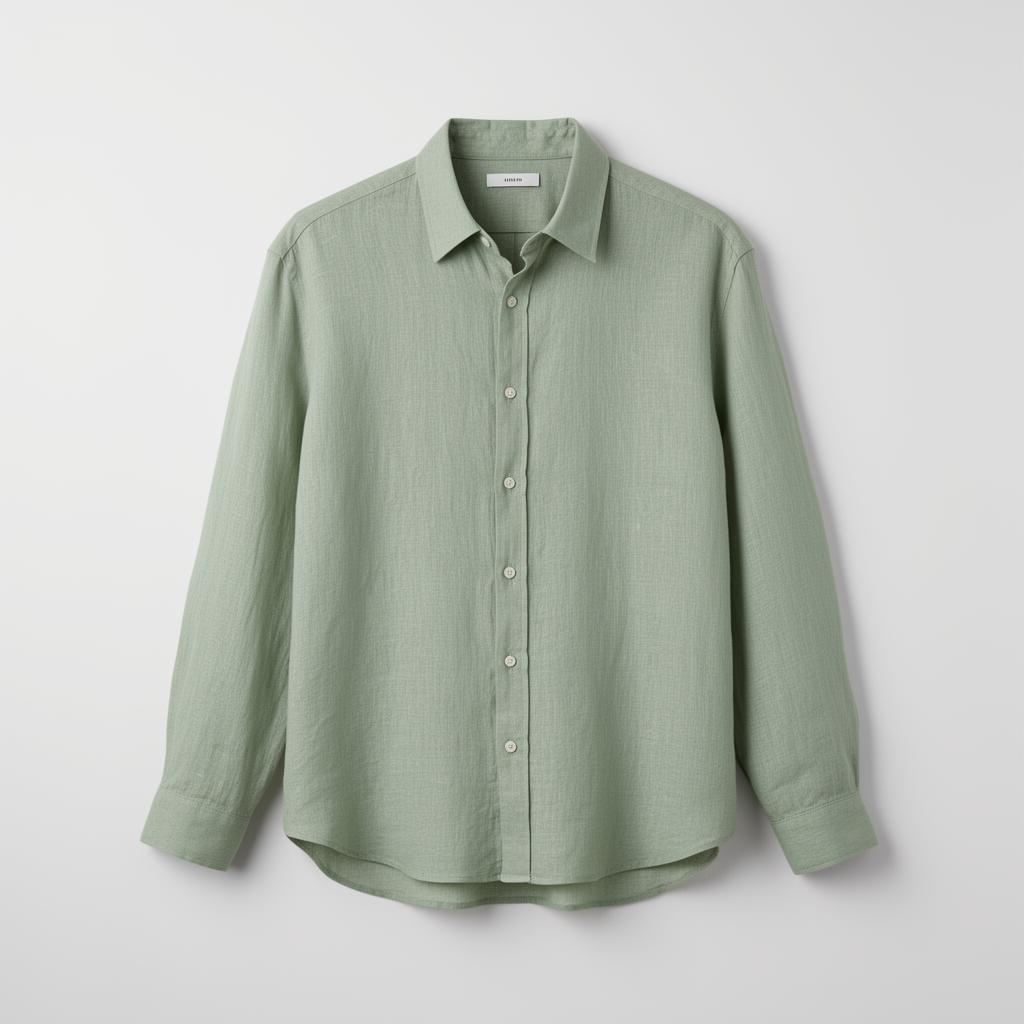 Relaxed Linen Shirt - Sage Green