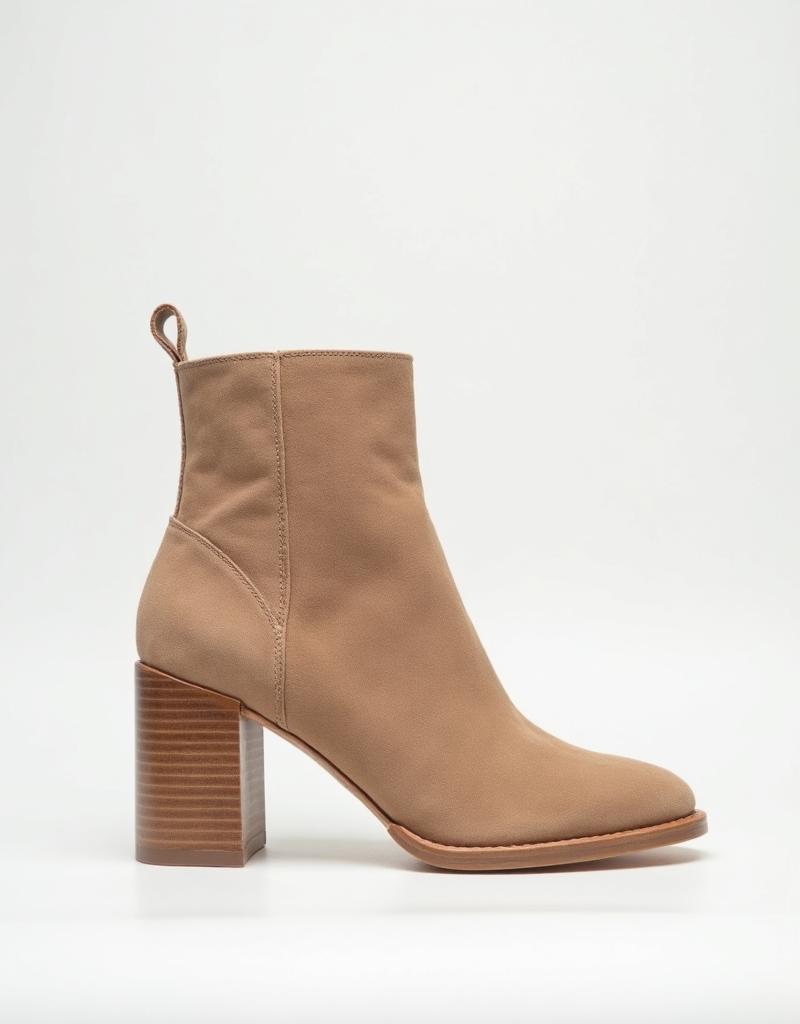 Suede Ankle Boots Beige